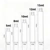 Frasco de perfume de vidro de 5ml/10ml, frasco spray transparente, frasco de dispensação de líquido com tampa de rosca de 13, frasco vazio de amostra com cabeça spray