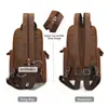 Mochila Multifuncional para Hombre de Cuero Genuino Transfronteriza, Bolso de Hombro de Gran Capacidad, Pechera para Hombre