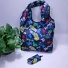 Bolsa de Compras Criativa Portátil para Celular Rpet Poliéster Estilo Coreano Tecido Estampado para Armazenamento Bolsa Dobrável Personalizada