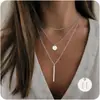 Collar de Moda Transfronterizo Europeo y Americano con Letras de 26 Letras en Capas Sencillo para Mujer, Accesorios de Apilamiento Multicapa de Nicho, Collar Versátil