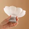 Flor de loto de esmalte de color extremadamente liso plato de frutas de pie alto sala de estar del hogar plato de postre té de la tarde de alta clase plato de té plato de frutas
