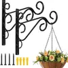 Sencillo Colgante de Pared de Hierro Forjado Estante para Flores Balcón Colgante Cesta Estante Exterior Jardín Patio Maceta Colgador Verde Rosa Colgador Colgador Colgador