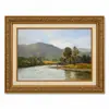 Marco de oro tallado retro personalizado transfronterizo pintura colgante enmarcada para B&B pintura decorativa mural paisaje sala de estar entrada hotel pintura