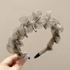 Faixa de cabelo de rede estilo coreano com copa alta para mulheres, elegante e moderna, adequada para usar na rua ou para lavar o rosto, com presilha de dentes
