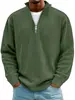 Nueva Camisa Polo Sudadera Casual de Hombre Amazon Otoño e Invierno 2025 con Cuello Alto, Cremallera y Pana, de Manga Larga