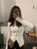 Suéter de Punto con Diseño Irregular, Capa Base, Top para Mujer, Primavera y Otoño, Top de Punto Adelgazante