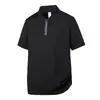 Camisa Polo de Manga Corta para Hombre, Verano, Cuello Campana, Seda Helada, Camiseta Casual de Color Sólido, Camiseta Juvenil