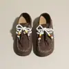 Estilo Novo de Primavera Camurça Marrom Feminino com Contas Cadarço Confortável Versátil Moda Casual Diário Calçados para o Trabalho Mules Femininos