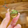 Anillo Serpiente Blanca Serpiente Verde de Oro Antiguo Estilo Similar de Gold Store con Incrustaciones de Diamantes Serpiente Espiritual Envuelta Alrededor del Animal Serpiente del Zodíaco Anillo de Año Animal Venta al por Mayor