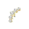 Acessórios de Liga de Cobre Transfronteiriços com Cinco Zircônias Foto Real Brincos Unhas Labiais Unhas do Lóbulo da Orelha Simples Luxo Leve Joias para Piercing Corporal