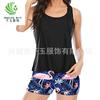 Comercio Exterior Nuevo Bikini Sexy Dividido Europeo y Americano Traje de Baño para Mujer Amazon Set de Traje de Baño Deportivo Conservador de Tres Piezas