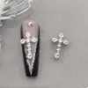 Joyería para Uñas de Celebridad de Internet Estilo Punk Retro Oscuro Aleación Perla Cruz Super Brillantes Accesorios para Uñas Venta al por Mayor