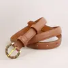 Cinto Fino de Couro Genuíno de Primeira Camada para Mulheres, Cinto Decorativo Versátil para Vestido, Acessório de Cinto Pequeno de Couro Trançado, Em Estoque Atacado