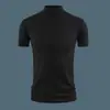 Camiseta de Manga Corta para Hombre, Cuello Medio Alto, Algodón Puro, Corte Ajustado, Nuevo Estilo de Verano, Camisa Blanca para Hombre, Camiseta Básica, Ropa para Hombre, Moderna