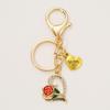 Personalidade criativa diamante rosa mãe acessórios pingente flor pegada bolsa chaveiro