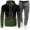 2023 Terno com Capuz Esportivo Casual Masculino Crazy Muscle Estampa Graffiti Slim-fit Moda Simples Terno Transfronteiriço