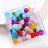 8mm de vidro gelo transparente dupla talão de tinta florescendo contas de ouro DIY artesanal colar pulseira jóias acessórios contas soltas
