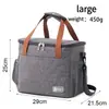 Bolsa Térmica para Almoço, Bolsa Térmica Impermeável Oxford 300D, Bolsa Térmica Portátil de Tamanho Duplo com Alça de Ombro, Bolsa Reutilizável à Prova de Vazamentos para Marmita para Deslocamento, Piquenique, Acampamento, Uso Diário