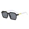 Gafas de Sol de Bloqueo de Color Blanco y Negro Europeas y Americanas Marco Grande Retro Poligonales Irregulares Gafas de Sombra para Protección Solar al Aire Libre