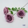Rosa holandesa de 3 cabezas, rama única, rosa de simulación, flor para mesa de comedor de hotel, flor para mesa de conferencias, arreglo floral, adornos florales decorativos para sala de estar