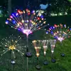 Luzes de LED solares de fogos de artifício para exterior para celebração de Ano Novo, decoração de jardim, gramado e canteiro de flores, luzes de fogos de artifício de liga de oito funções, novo modelo