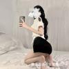 Lencería sexy nocturna, falda corta, uniforme sexy, traje de cosplay, actuación, azafata, peinado.