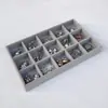 *Caja de joyería forro esponja almohadilla caja de pendientes joya de mano caja de almacenamiento de joyas interior de cajón rejilla de terciopelo