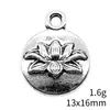 13x16mm 1,6g Prata Antiga Acessórios de Roupa DIY Pingente de Lótus