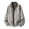 Chaqueta de béisbol de alta gama para hombre, estilo granero, color morado, con solapas, transfronteriza, chaqueta de cuero tie-dye elegante para hombre