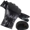 Luvas de Ciclismo de Inverno Anti-Frio Quentes Espessadas para Entregador de Delivery Couro à Prova de Vento Resistente ao Congelamento Luvas com Forro de Fleece Luvas de Ciclismo