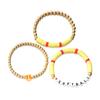Venta Caliente Transfronteriza Nuevas Letras Redondo Cuentas Pulsera de Cuentas de Cerámica Suave Contraste de Color de Bola Personalizada Moda Tres Piezas Cuerda de Mano