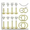 Conjunto de 13 Peças de Tarraxas para Cartilagem Auricular Clássicas de Aço Inoxidável com Pino e Cravejadas de Zircônia, Tarraxas Planas para Piercing Corporal, Piercings de Nariz em Estoque