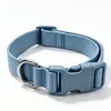 Collar para perro personalizado transfronterizo con recubrimiento de PVC, impermeable, ajustable, fácil de limpiar, color macarrón