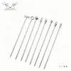 Barista Acero Inoxidable Metal Creativo Palillos para Cócteles Martini Palillos Decorativos Palillos para Aceitunas Tenedores para Frutas Palillos para Frutas China