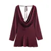 Atacado Fabricante de Roupas Femininas Transfronteiriço 2025 Aliexpress Mais Vendido Moda Casual Vestido com Gola Drapeada Textura de Cetim de Seda