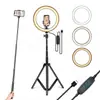 Soporte para Teléfono Móvil Soporte de Luz de Relleno para Fotografía de Transmisión en Vivo Soporte Portátil para Exteriores Trípode Ajustable de Pie 2.1m