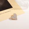 Broche de Corazón con Pedrería Completa de Diamantes, Estilo Japonés y Coreano, Personalidad de Alta Calidad, Combinación Perfecta, Pin con Forma de Corazón para Cuello de Camisa de Mujer, Accesorios para Ropa