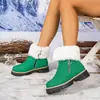 Botas de Nieve de Algodón Casuales Moda Simples Peludas con Cremallera Lateral de Suela Gruesa Talla Grande Invierno 2026 para Mujer
