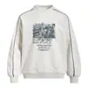 Moletom Crewneck Graffiti Abstrato Letra Homem Primavera/Outono Solto Streetwear Americano Pulôver Costura Esportiva
