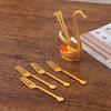 Caja de almacenamiento de metal con forma de cisne de estilo europeo, adornos para el hogar, juego de cucharas creativas de postres bonitos de moda con forma de fruta.