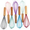 Juego de Utensilios de Cocina Espátula de Silicona con Mango de Madera Espátula de Haya Cuchara Utensilios de Cocina Espátula Ranurada Brocha para Aceite Batidor de Huevos Espátula Sartén Antiadherente