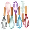 Conjunto de Utensílios de Cozinha de Silicone com Cabo de Madeira Conjunto de 12 Peças Madeira de Faia Cozinhar Utensílios de Cozinha Batedor de Ovos Balde de Armazenamento Silicone Panela Antiaderente