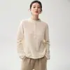 Otoño 2026 Nuevo Estilo Coreano Sencillo Suéter de Punto de Cachemira con Cuello Alto Versátil Color Sólido Top Suéter Base