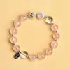 Pulseira da Sorte de Contas Lacadas da Montanha Putuo Pulseira de Cristal Natural Calcedônia Azul com Contas de Transferência Presente Requintado para Mulheres