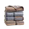 Toalla de Algodón Puro Genuino Marca Oro de Alta Gama para Uso Doméstico, Absorbente, No Suelta Pelusa, Rayada, Estilo Unisex para Pareja, Estándar Clase A