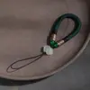 Lanyard de Muñeca para Teléfono Corto Tejido a Mano, Pulsera Anillo para Mujeres, Duradero y Exquisito, con Diseño de Loto y Vintage