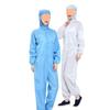 Roupas de trabalho unidas antiestáticas, roupas sem poeira com chapéu, roupas de proteção de purificação masculinas e femininas, roupas à prova de poeira e tinta limpa, roupas brancas e azuis
