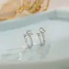 Brinco de Argola em U com Diamante Flash Feminino Leve Luxo Simples Sense de Alto Padrão Brincos Elegantes de Zircônia 2025 Nova Chegada