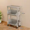 Estante de Almacenamiento de Snacks Móvil Sala de Estar Cocina Estante de Almacenamiento de Frutas Carrito Multicapa Estante de Almacenamiento Multifuncional para el Hogar