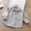 Camisa Gruesa de Pana para Niños 2025 Nueva Ropa Infantil Camisa de Manga Larga Estilo Coreano Chaqueta de Moda para Niños